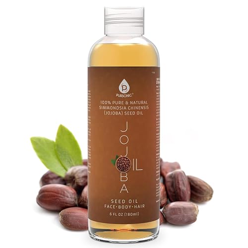 Pursonic 100% Cold Pressed Pure Golden Jojoba Oil for Dry Skin or Damaged Hair, Natural & Unrefined - Moisturizes & Revitalizes Skin, 6 Ounce, 1 Beauty & Personal Care Pursonic