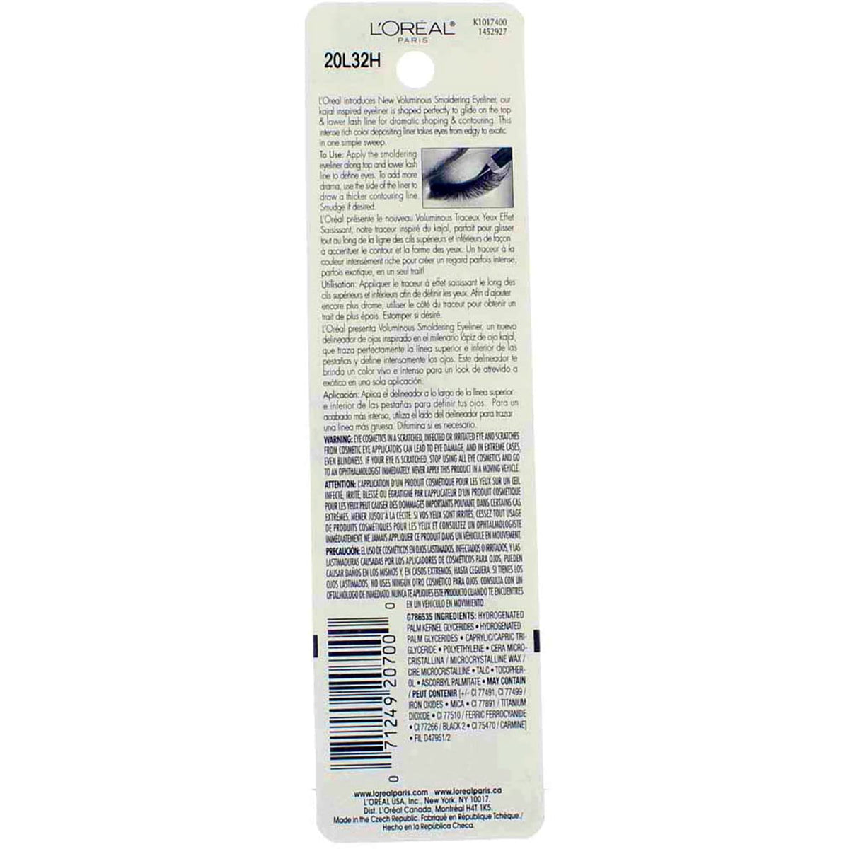L’Oreal ParisVoluminous Smoldering Liner, Black [645] 0.09 oz (Pack of 3) Beauty & Personal Care L'Oreal Paris