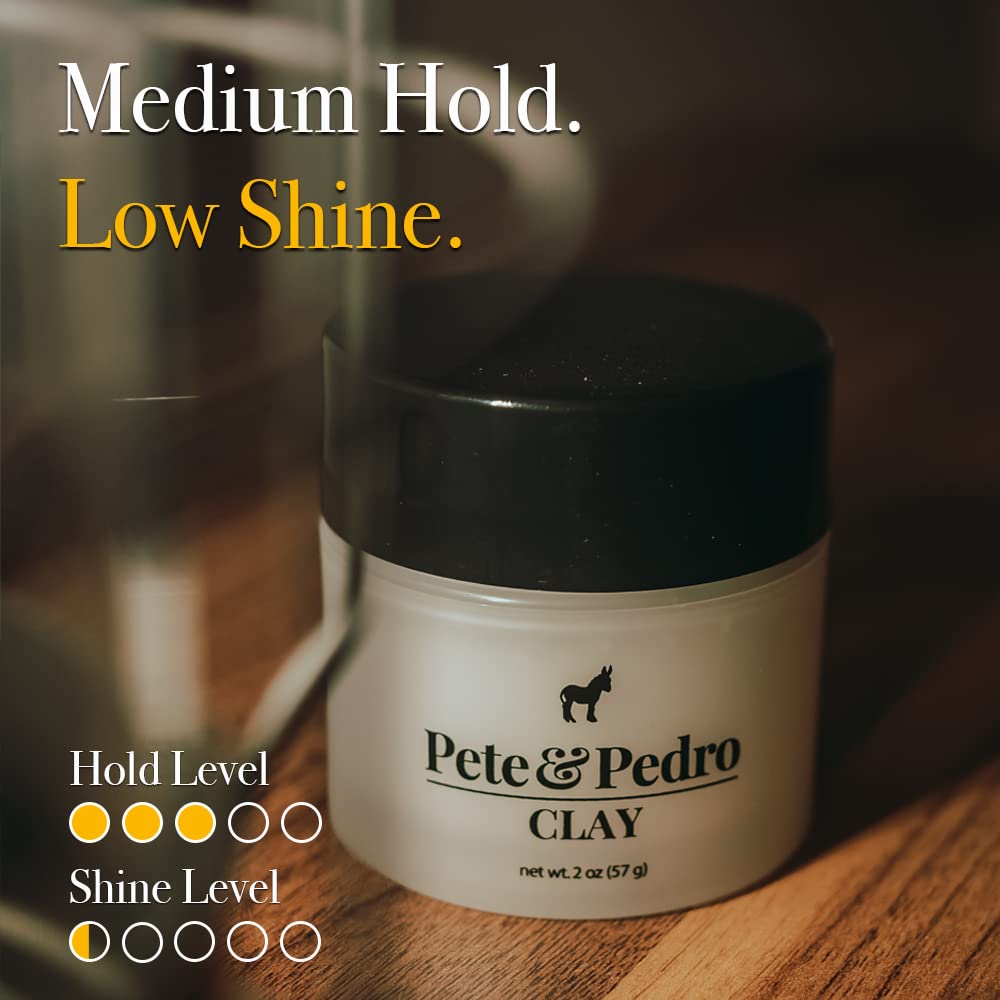 Pete & Pedro HAIR STYLING CLAY - Medium Hold, Matte Finish, Low Shine Styling Clay for Men, Ideal for Hairstyling Medium, Messy, Fine Thinning Hair Beauty & Personal Care Pete & Pedro