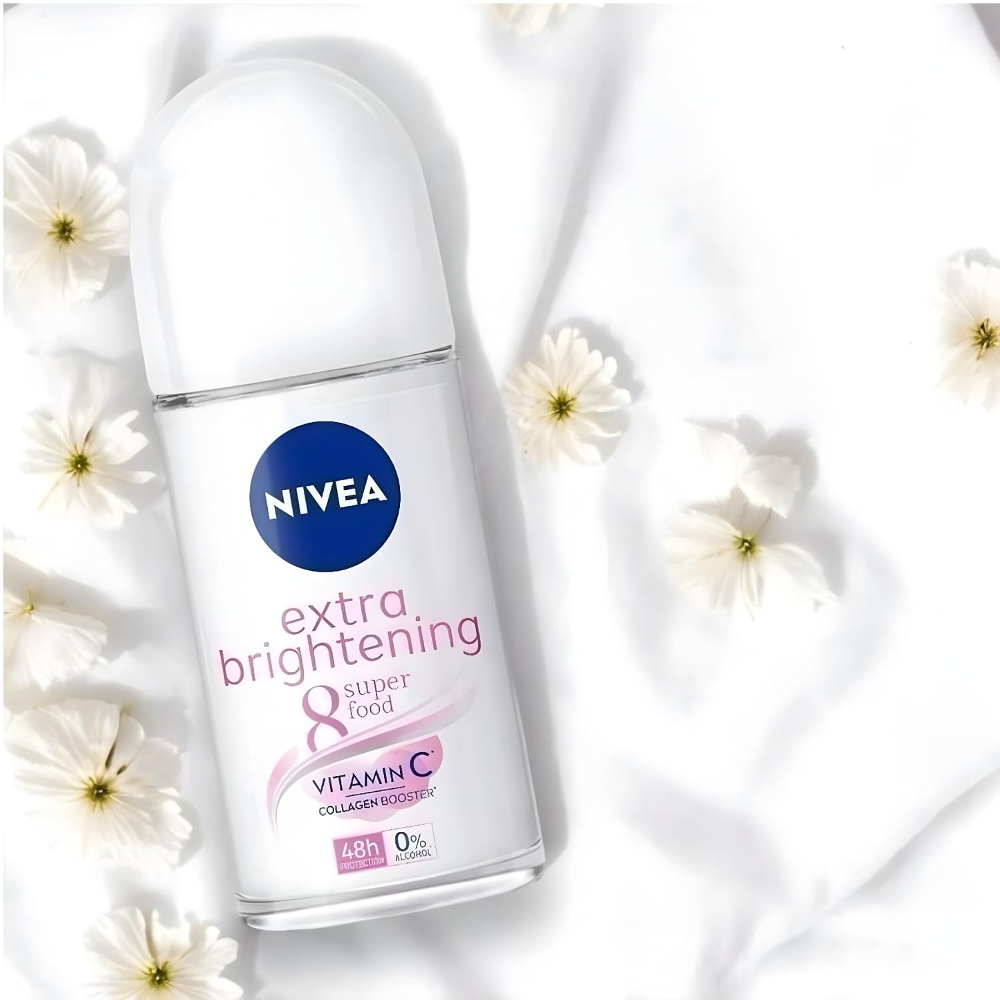 NIVEA Women Extra Brightening Roll-On Deodorant 25ml - 48H Sweat & Odor Protection - Smooth Underarms - Vitamin C & Licorice Formula - Gentle Skin Beauty and Personal Care NIVEA