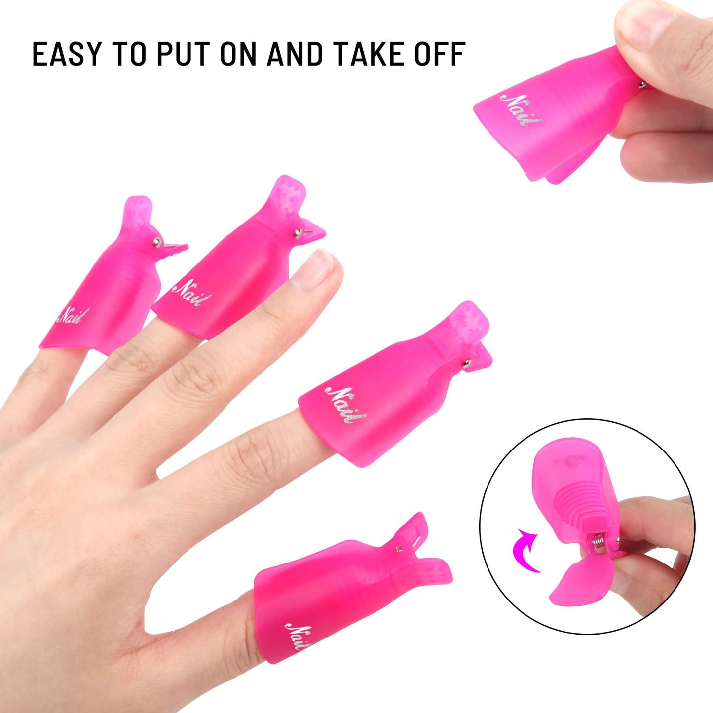 (black) 10Pcs Plastic Acrylic Nail Art Soak Off Cap Clip UV Gel Polish Remover Wrap Tool Gel Nail Polish Remover Clips for Fingernail Removal Soak Off Beauty & Personal Care Ponjowl