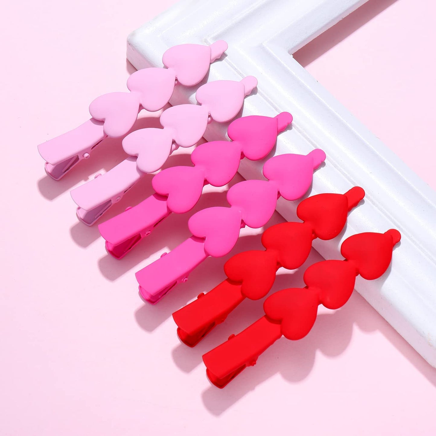Valentine’s Day Hair Clips Matte Cupid Heart Bright-coloured Hairpins for Women Girls Sweet Romantic Trio Love Alligator Clips Barrettes Pretty Beauty & Personal Care BVGA