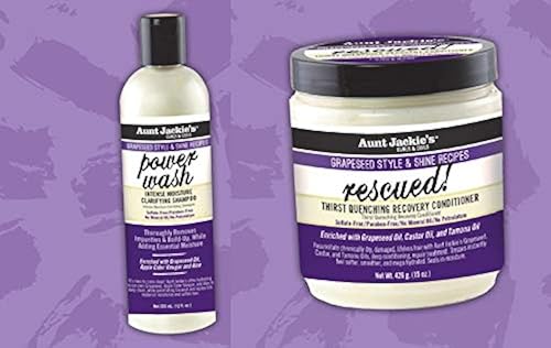 Aunt Jackie's Grapeseed Style Hair Care - Clarifying Shampoo 12oz & Recovery Conditioner 15oz Beauty & Personal Care Aunt Jackie's Grapeseed