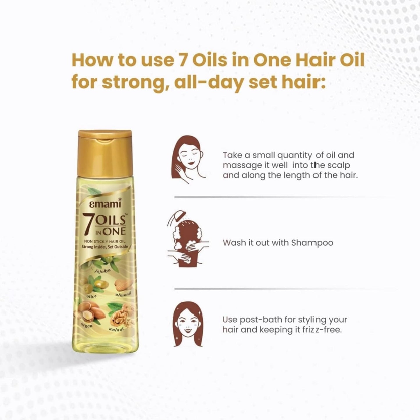 Emami 7-in-1 Hair Oil | with Natural Ayurvedic Herbs | Repairs Hair Damage | Nourishes Scalp | Fights Dandruff | Provides Strong & Healthy Hairs Beauty & Personal Care Emami
