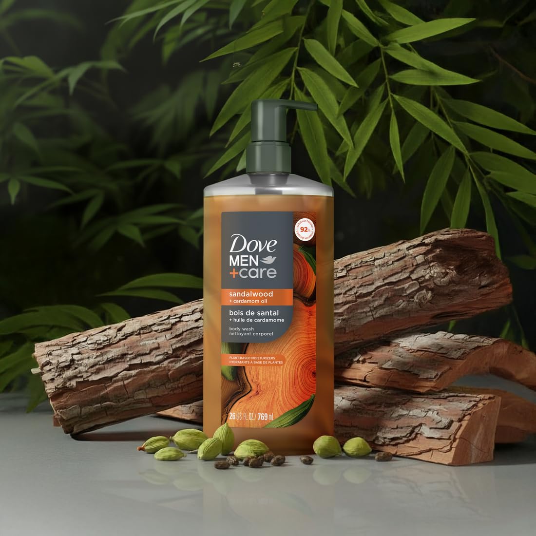 DOVE MEN Sandalwood + Cardamom Oil Moisturizing Body Wash | #1 Dermatologist Body Wash for Men, Sulfate Free, Paraben Free, & Dye Free | 26oz Beauty & Personal Care DOVE MEN + CARE