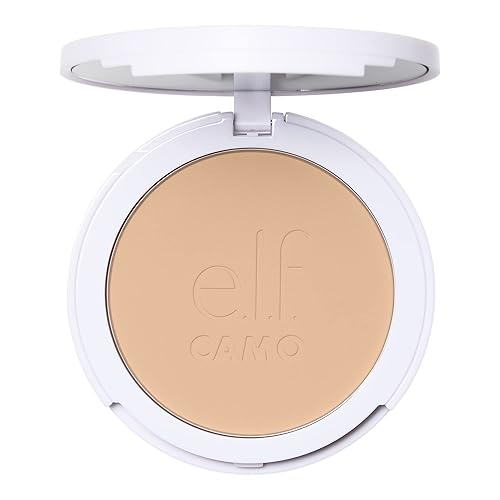e.l.f. Camo Powder Foundation, Lightweight, Primer-Infused Buildable & Long-Lasting Medium-to-Full Coverage Foundation, Light 210 N Beauty & Personal Care e.l.f.