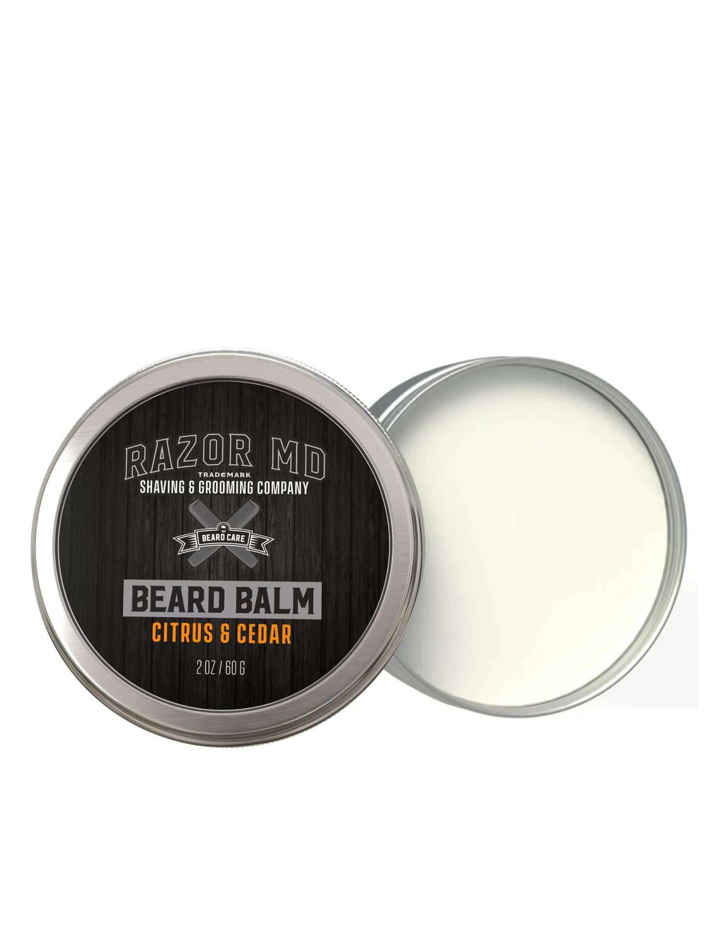 Razor MD Natural Beard Balm for Men, Non-Greasy Styling Balm to Shape, Tame, Soften Skin, Citrus & Cedar, 2 oz Beauty and Personal Care Razor MD