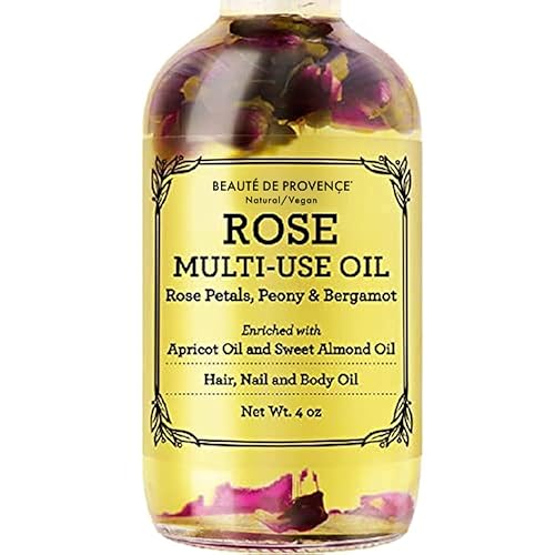 BEAUTE DE PROVENCE Multi-Use Oil for Face, Body and Hair - Organic Blend of Apricot, Vitamin E and Sweet Almond Oil Moisturizer for Dry Skin, Rose Beauty & Personal Care BEAUTE DE PROVENCE