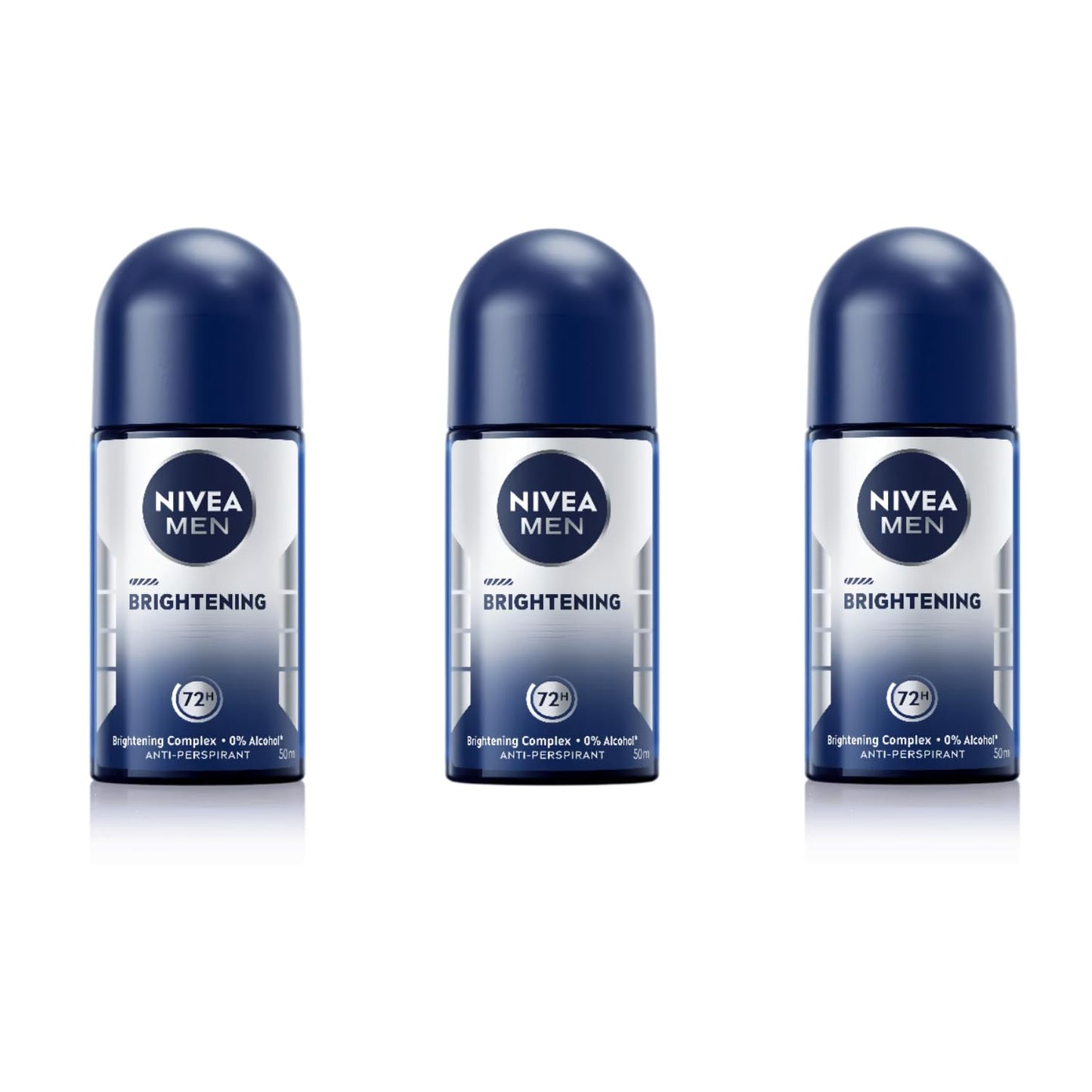 NIVEA Men Brightening Roll-On Deodorant 50ml - 72H Sweat & Odor Protection - Vitamin C & Licorice Extract - Alcohol-Free - Skin Brightening Underarm Beauty and Personal Care NIVEA