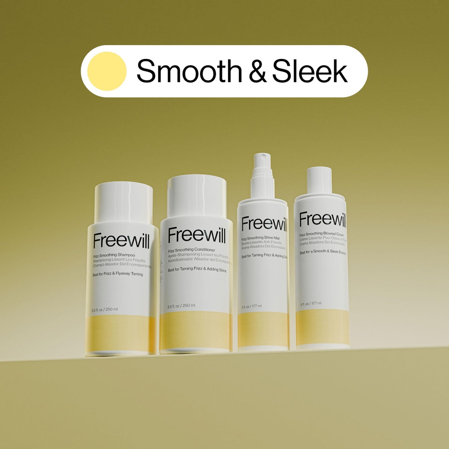 Freewill Frizz Smoothing Shine Mist - Lightweight Non-Greasy Hair Shine Spray for Frizz Control & Flyaways - Hydrating Mist with Argan, Coconut Beauty & Personal Care Freewill
