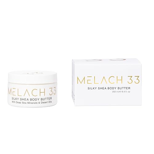 Silky Shea Body Butter with Pomegranate Seed Oil, Dead Sea Minerals & Grape Seed Oil - Lightweight, Non-Greasy, Absorbs Easily, Collagen-Boosting Beauty & Personal Care Melach 33