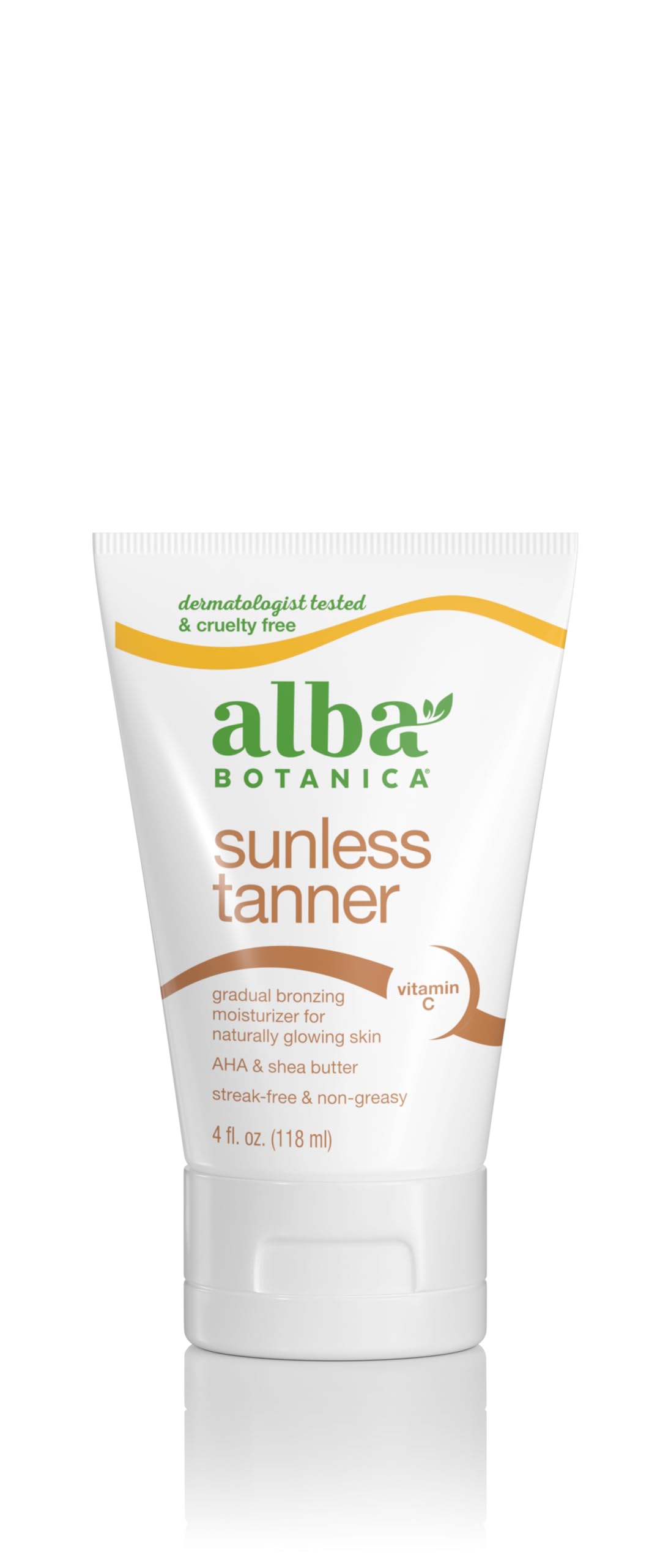 Alba Botanica Sunless Tanner, Gradual Bronzing Moisturizer, with Vitamin C and Shea Butter, 4 Oz (Packaging May Vary) Beauty & Personal Care Alba Botanica