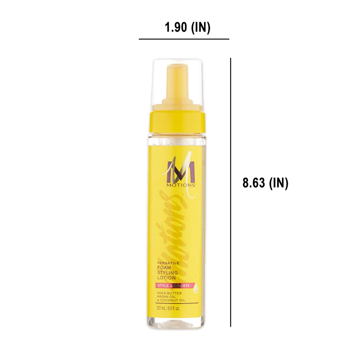 Motions Style and Create Versatile Foam Styling Lotion - For Use on All Hair Types, Lightweight Formula, Contains Shea Butter, Argan Oil, & Coconut Beauty & Personal Care Motions