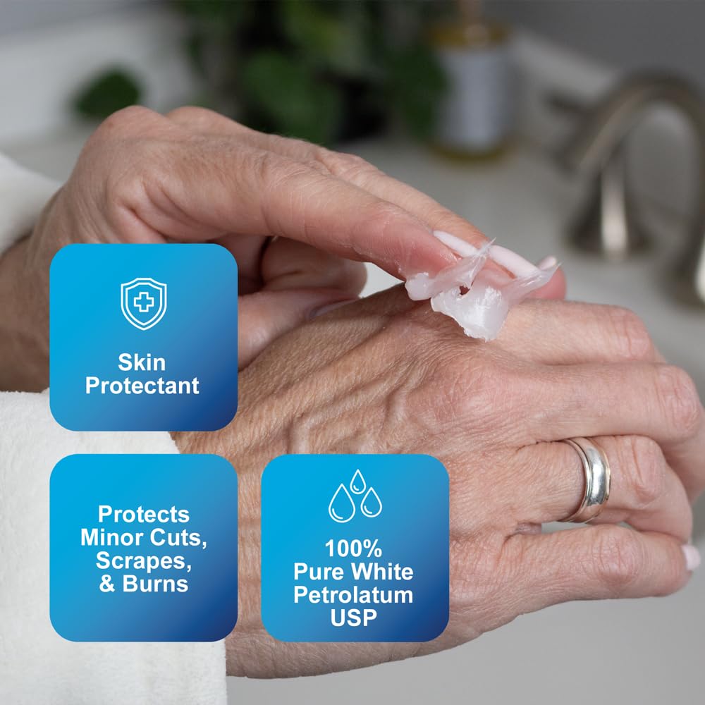 CareALL Petroleum Jelly 4 Oz. Tube (6 Pack), Unscented, 100% Pure White Petrolatum Jelly USP, Moisturizer for Dry Cracked Skin and Lips, Protectant Beauty & Personal Care CareAll
