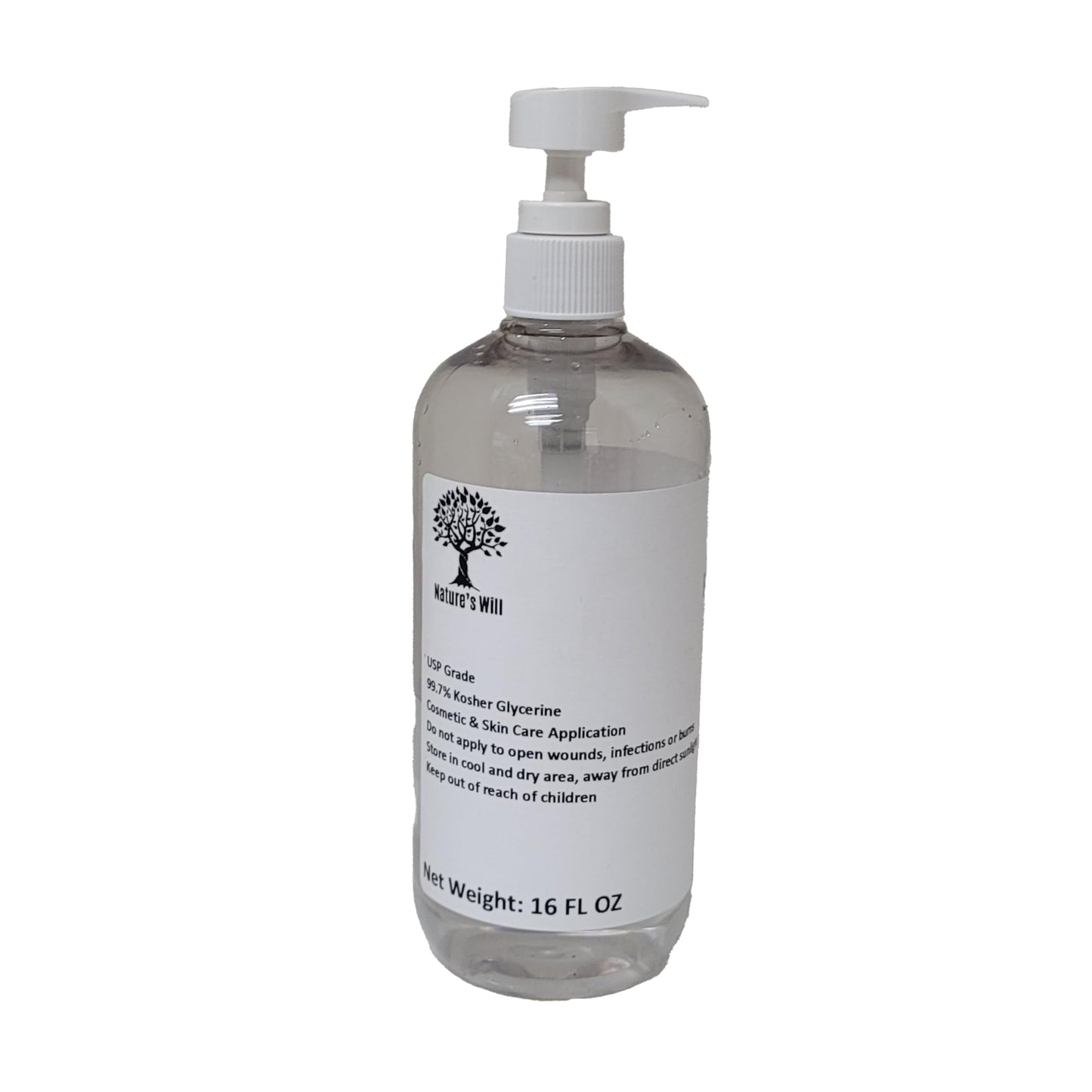Nature's Will Pure Glycerine/Glycerin USP, FCC Grade For Cosmetic, Natural Moisturizer & Cleanser for Skin, Hair, Crafts, Soap Base Oil - Kosher Beauty & Personal Care Nature's Will