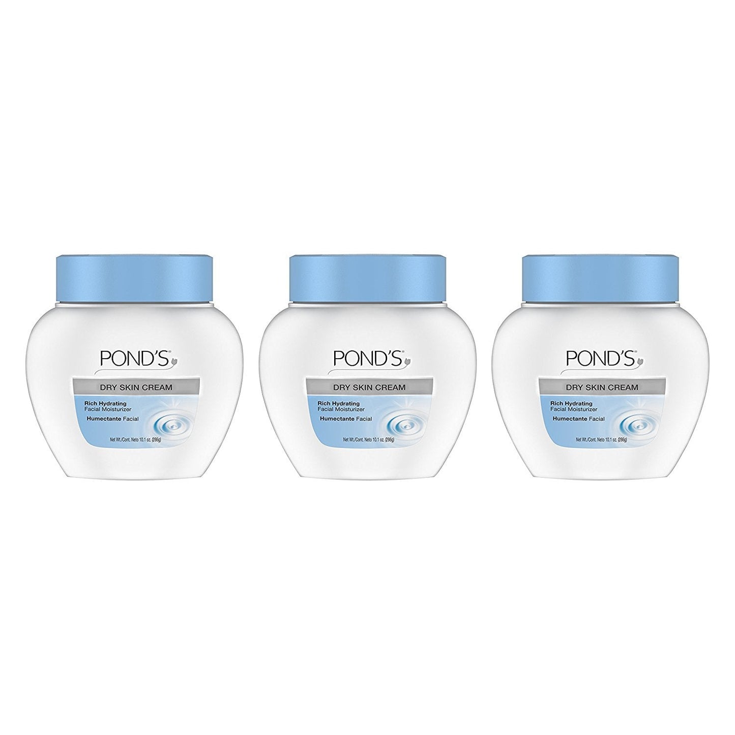 Pond's Facial Moisturizer For Dehydrated, Sensitive Skin Dry Skin Cream Hypoallergenic and Dermatologist-Tested 10.1 oz 3 Count Beauty & Personal Care POND'S