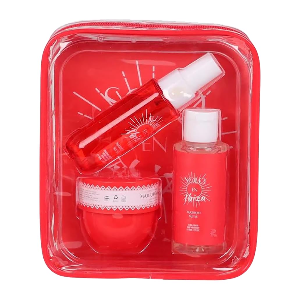 Barcelona Bliss Summer Bath Gift Set, Bubble Bath, Body Mist and Body Butter, Blue Travel Case Beauty and Personal Care Solo en Ibiza