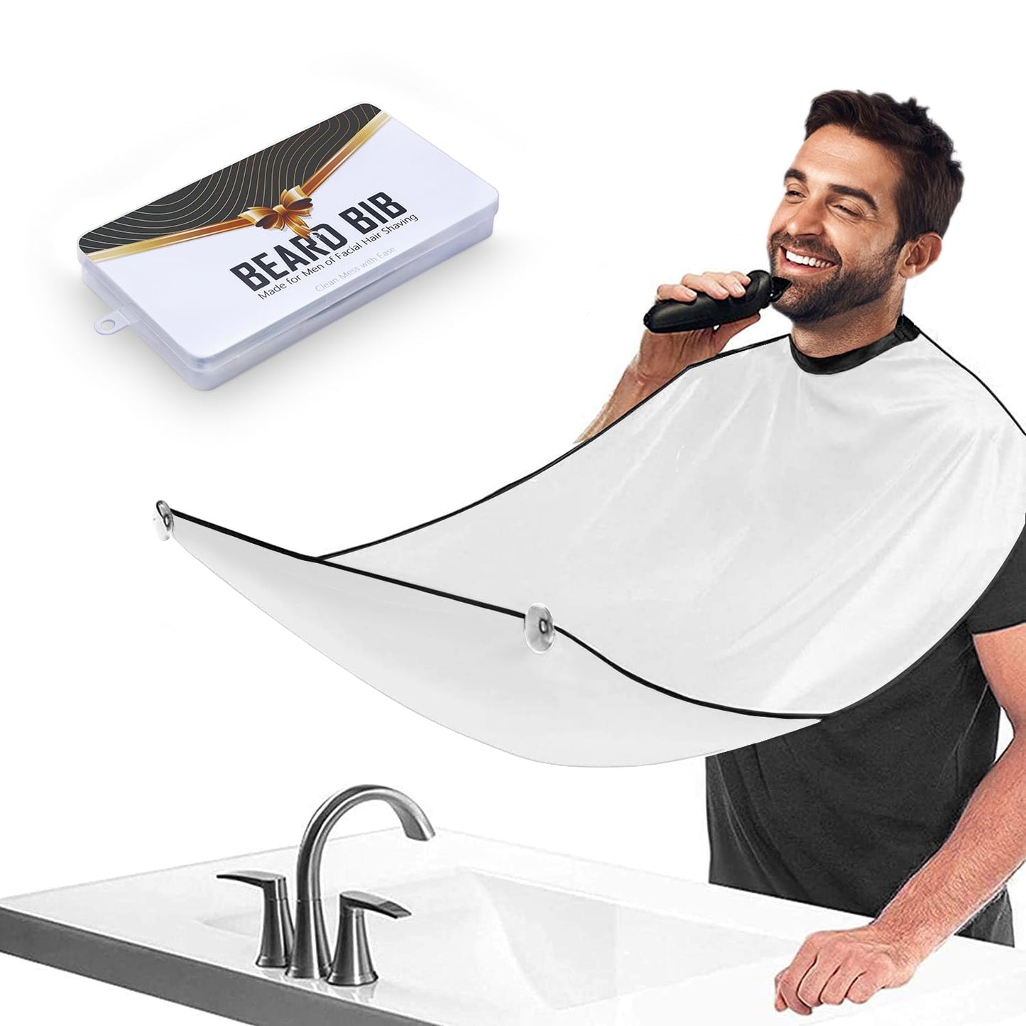 Beard Bib Apron for Men, Father's Day Gift Beard Trimming Catcher Bib for Shaving & Hair Clippings, Waterproof Non-Stick Hair Catcher Grooming Cloth Beauty and Personal Care Showvigor