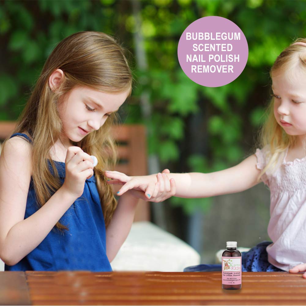 Karma Organic Natural Nail Polish Remover Bubblegum Scented for Kids - Non Toxic, Vegan, Cruelty Free, Acetone Free - Nails Strengthener Beauty & Personal Care karma organic