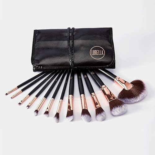 Lurella Cosmetics Stay Glam Brush Set: Essential 12 Pcs Makeup Brushes, Made With Ultra Soft Synthetic Bristles, & Includes Black Traveling Case. Beauty & Personal Care Lurella
