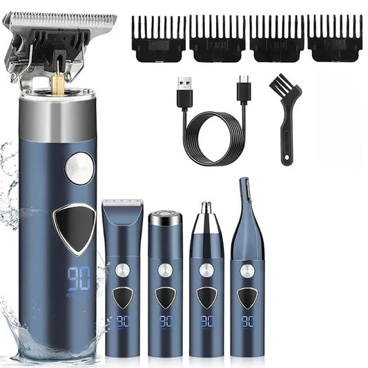 QDKVTNDJZ Hair Clippers for Men, 5-in-1 Multifunctional Hairdresser Eyebrow Trimmer Nose Shaver Set Carving Electric Scissors Beauty and Personal Care QDKVTNDJZ