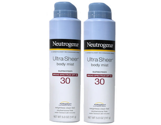 Neutrogena Ultra Sheer Body Mist Fullreach Sunscreen Spray Broad Spectrum SPF 30, Lightweight & Water Resistant, Oil-Free & Non-comedogenic, 5 oz Beauty & Personal Care Neutrogena