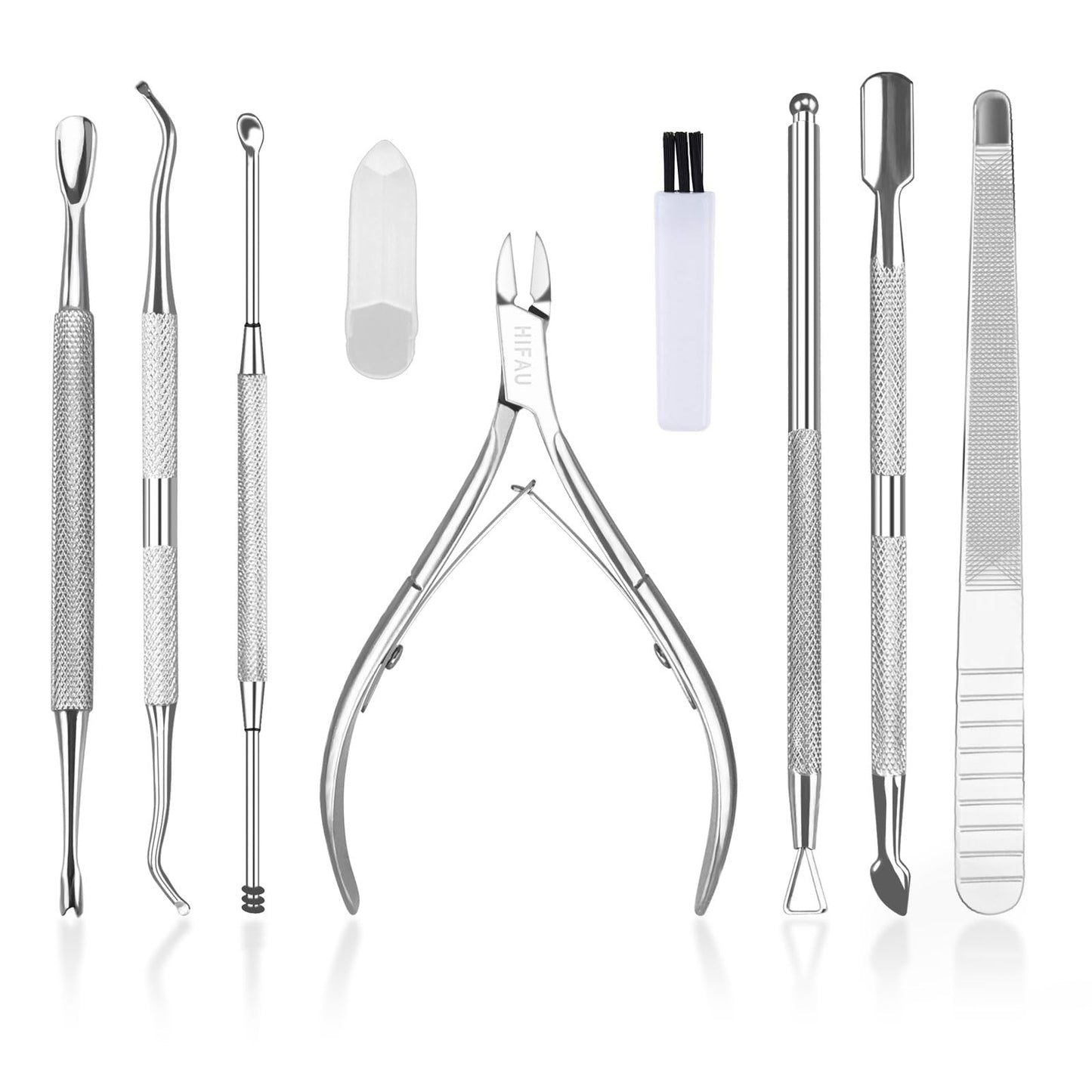 HIFAU Professional Cuticle Nippers Kit, Cuticle Trimmer with Cuticle Pusher & Other Durable Nail Care Manicure Kit for Women, Premium Stainless Steel Beauty & Personal Care HIFAU