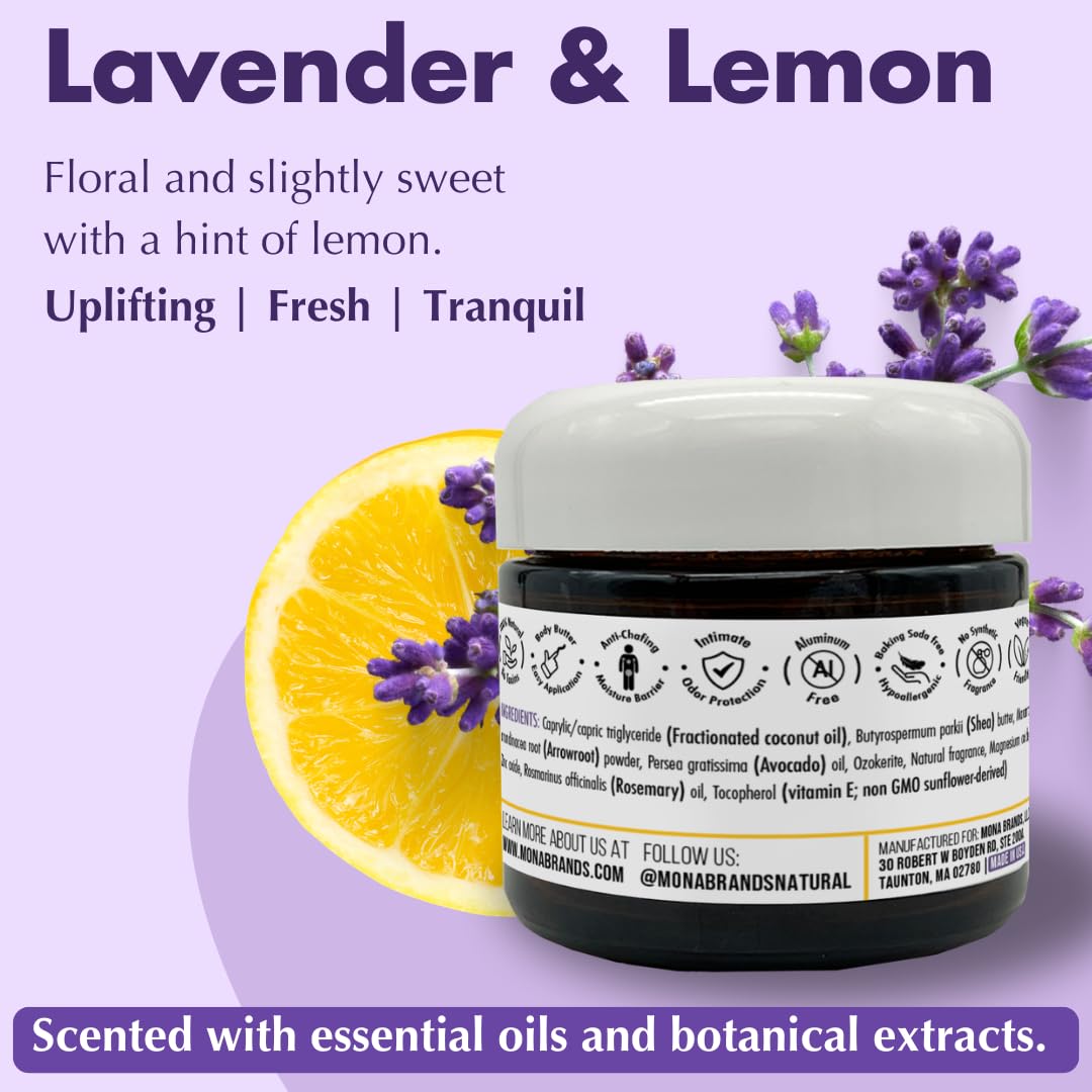 MONA All Natural Deodorant Body Butter for Whole Body & Intimate Parts - Deodorant Cream for Women, Men, and Teens - Sensitive Skin Friendly - Baking Beauty and Personal Care MONA