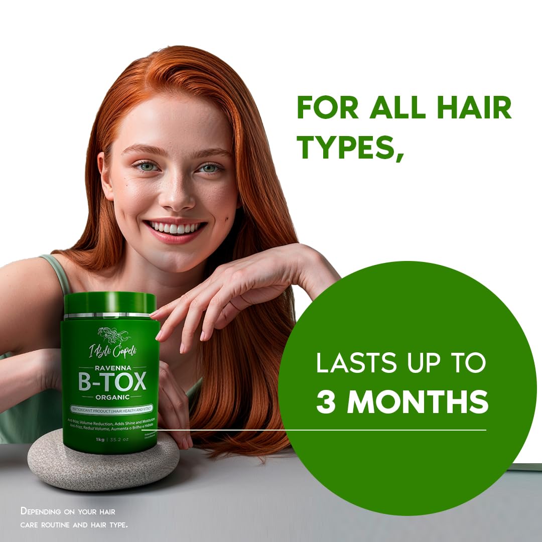 I Belli Capelli Ravenna Hair Straightening Kit - Organic Hair B-tox, Aloe Vera Shampoo & Conditioner, Repair Oil - Anti-Frizz, Intense Hydration Beauty & Personal Care I Belli Capelli