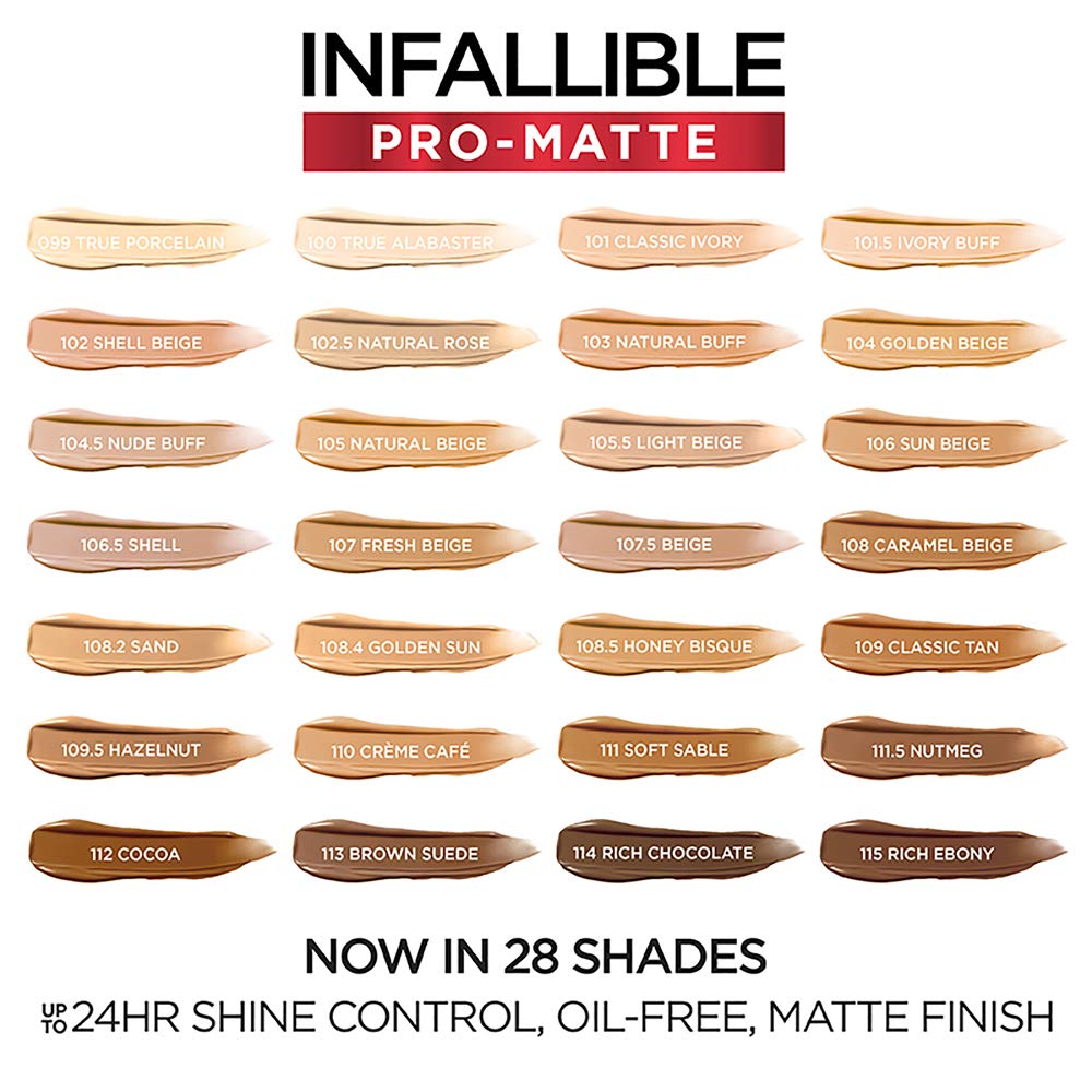 L'Oréal Paris Infallible Pro-Matte Foundation, Classic Ivory, 1 fl. oz. Beauty & Personal Care L'Oreal Paris