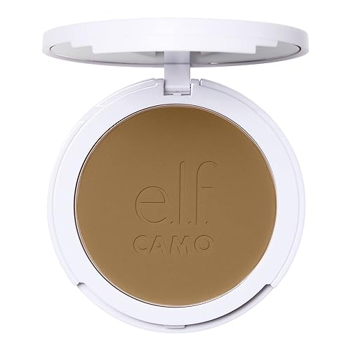 e.l.f. Camo Powder Foundation, Lightweight, Primer-Infused Buildable & Long-Lasting Medium-to-Full Coverage Foundation, Tan 425 N Beauty & Personal Care e.l.f.