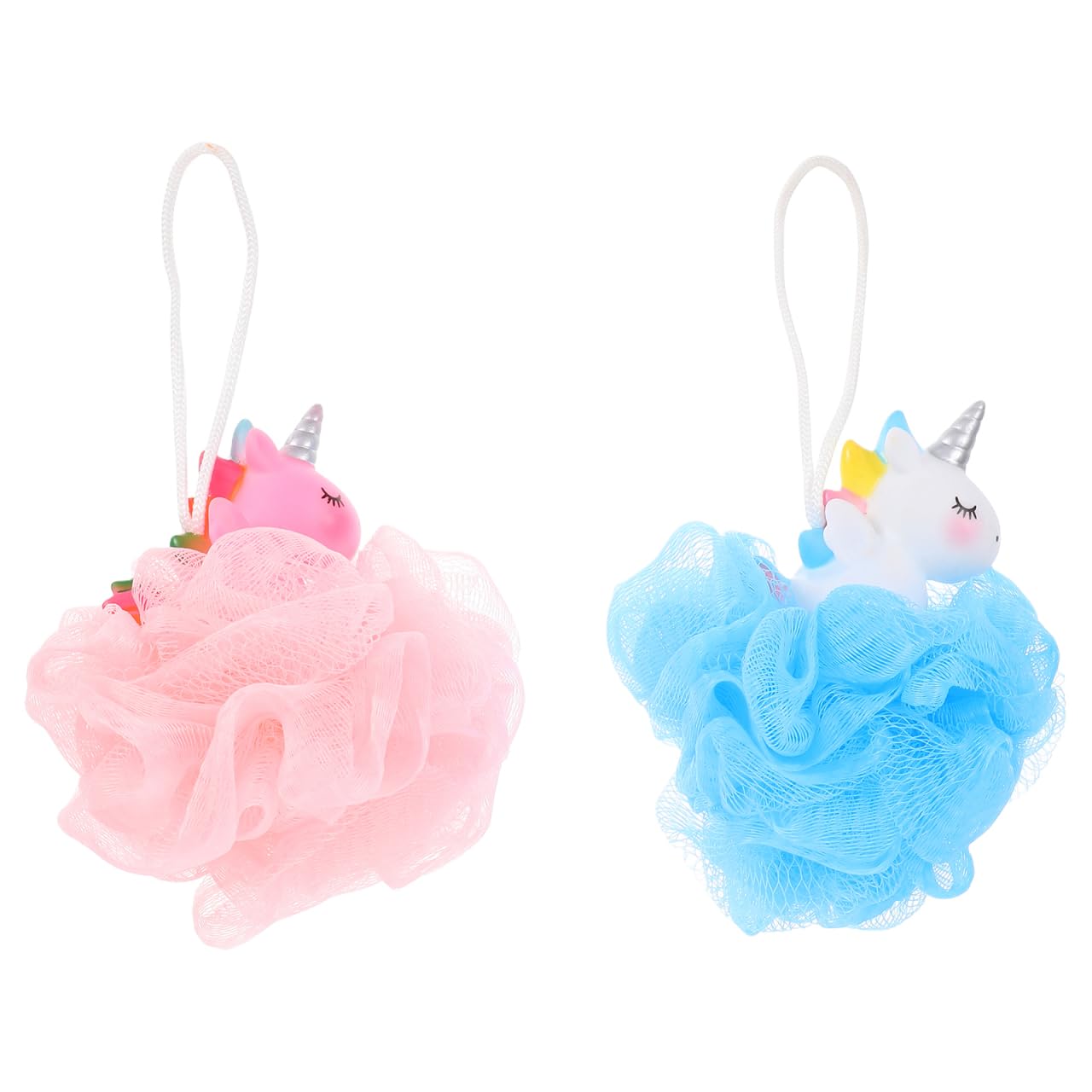 FOMIYES 2pcs Unicorn Bath Ball for Kids, Exfoliating Body Scrubber, Soft Pe Shower Sponge, Pink and Blue, 5.51 * 4.33 * 3.54inch, Gentle Skin Cleaning Beauty and Personal Care FOMIYES