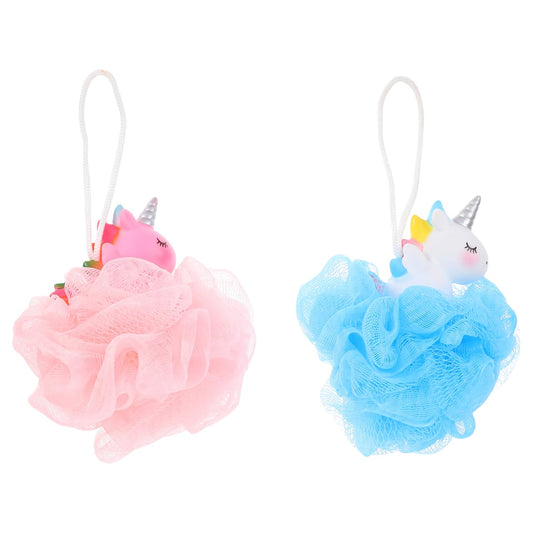 FOMIYES 2pcs Unicorn Bath Ball for Kids, Exfoliating Body Scrubber, Soft Pe Shower Sponge, Pink and Blue, 5.51 * 4.33 * 3.54inch, Gentle Skin Cleaning Beauty and Personal Care FOMIYES