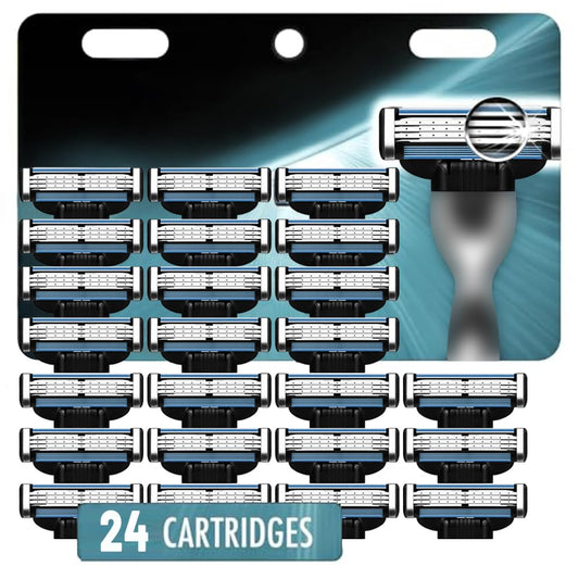 Razor Refills for Men,Razor Blade Refills for Men - 24PCS Compatible with mach 3 razor blades refills with Mach3 Razors, Dual Lubrication Blades Beauty and Personal Care shiqikj