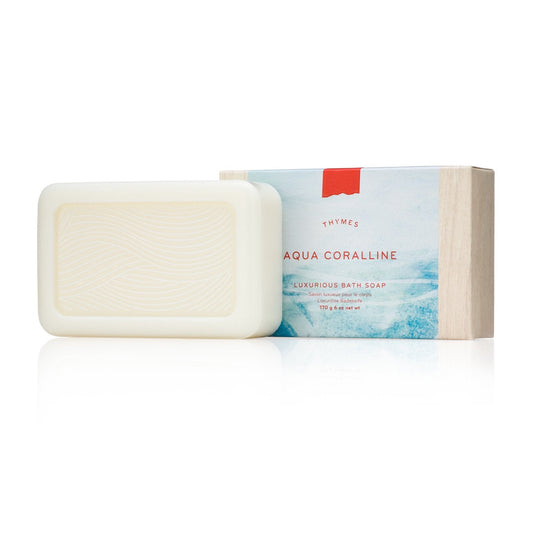 Thymes Aqua Coralline Bath Soap - 6 Oz - Aqua Coralline - Gentle Bar Soap Cleanser Beauty & Personal Care Thymes