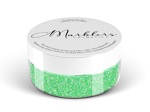 MARBLERS Holographic Face & Body Glitter [Rainbow Green] 0.18oz (5g) | Fine | Non-Toxic | Vegan | Cruelty-Free | Festival, Rave & Party Makeup | Eye Beauty & Personal Care MARBLERS
