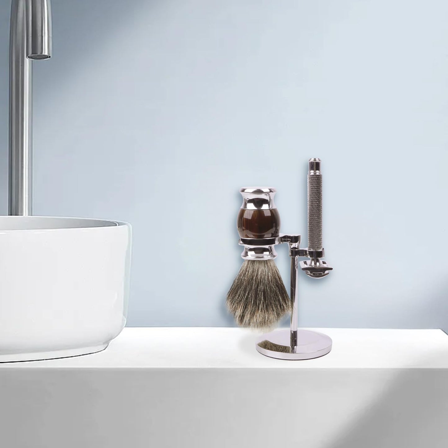Linkidea Safety Razor Holder, Shaving Brush & Razor Stand, Compatible with MUHLE Double Edge Razor, Space-Saving Bathroom & Shower Room Storage Stand Beauty and Personal Care Linkidea
