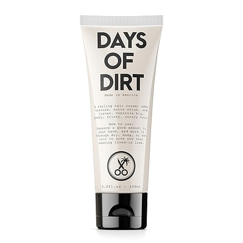 California Born Days of Dirt Hair Styling Cream for Dry, Fluffy, Frizzy, Clean Lived-in Look - Styling Cream for No-Hold, Texture & Shine - Made Beauty & Personal Care California Born