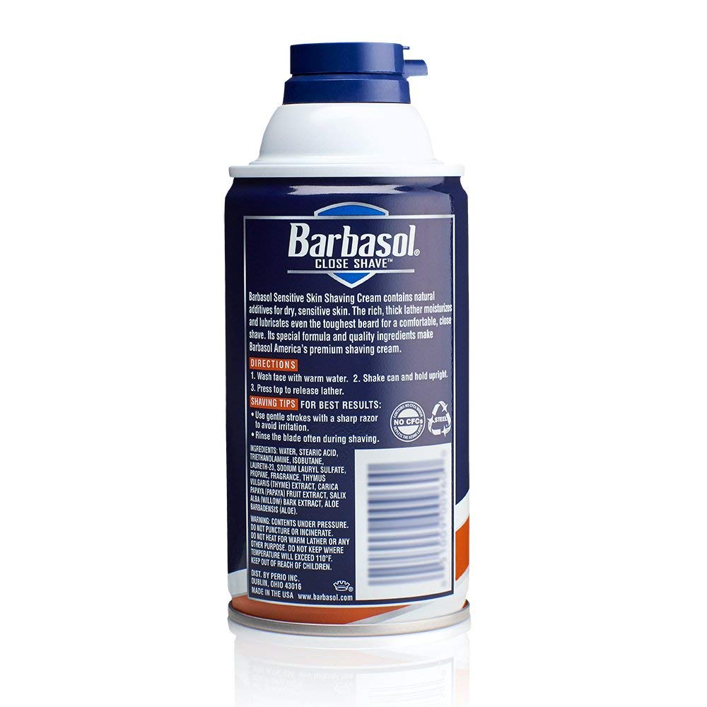 Barbasol Thick & Rich Shaving Cream, Sensitive Skin 10 oz (Pack of 12) Beauty and Personal Care Barbasol