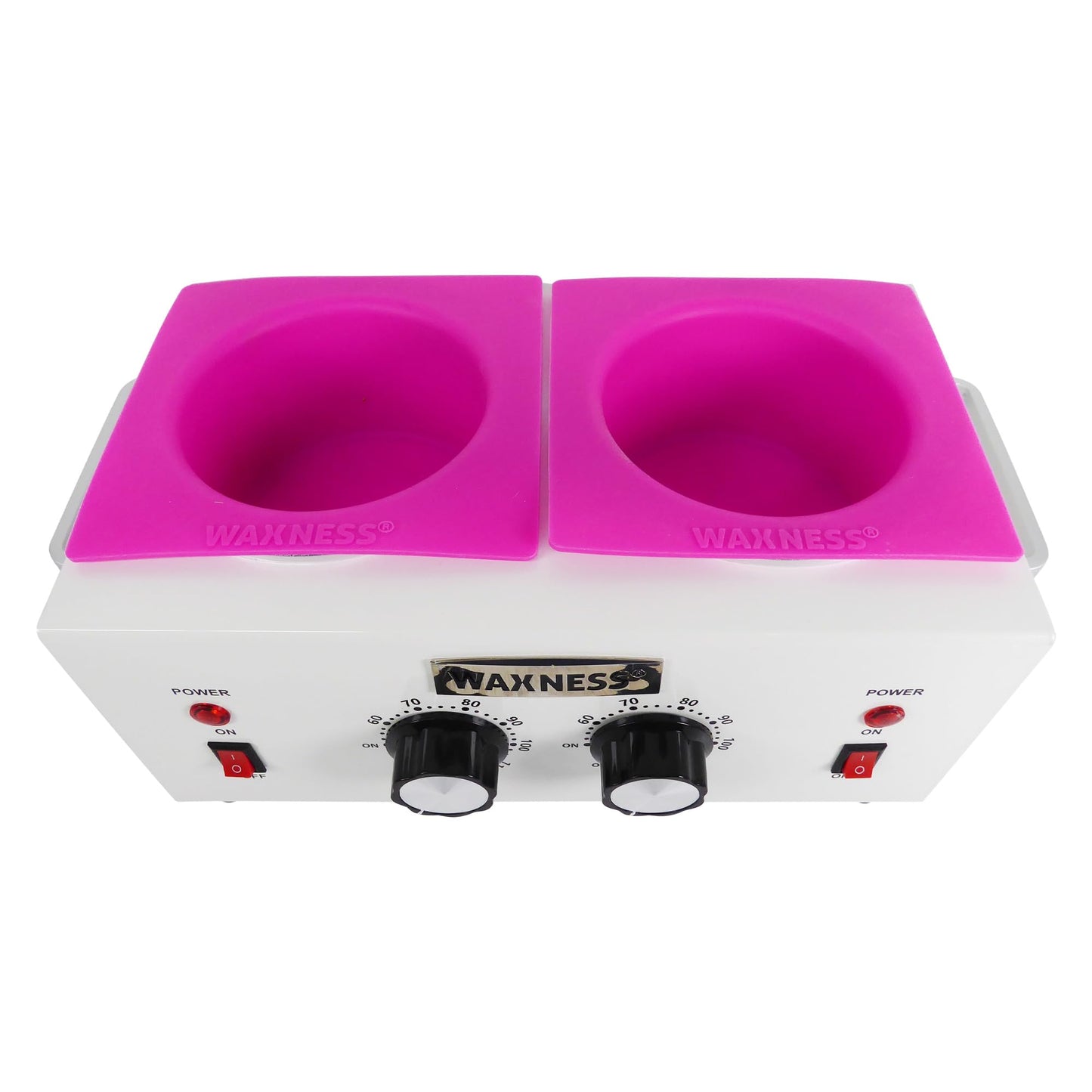 Waxness WN-5002 Elite-Series Double Professional Wax Heater White, 2 x 1 lb Capacity, Electronic Temperature Control, 300W, Dual Pot Wax Warmer Beauty and Personal Care Wax Necessities