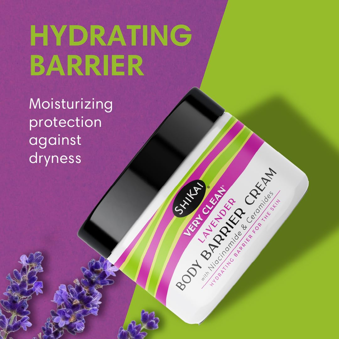 ShiKai Very Clean Moisturizing Body Barrier Cream (Lavender, 4.5 oz) | Hydrating Barrier for the Skin | With Niacinamide, Ceramides, Shea Butter Beauty & Personal Care ShiKai