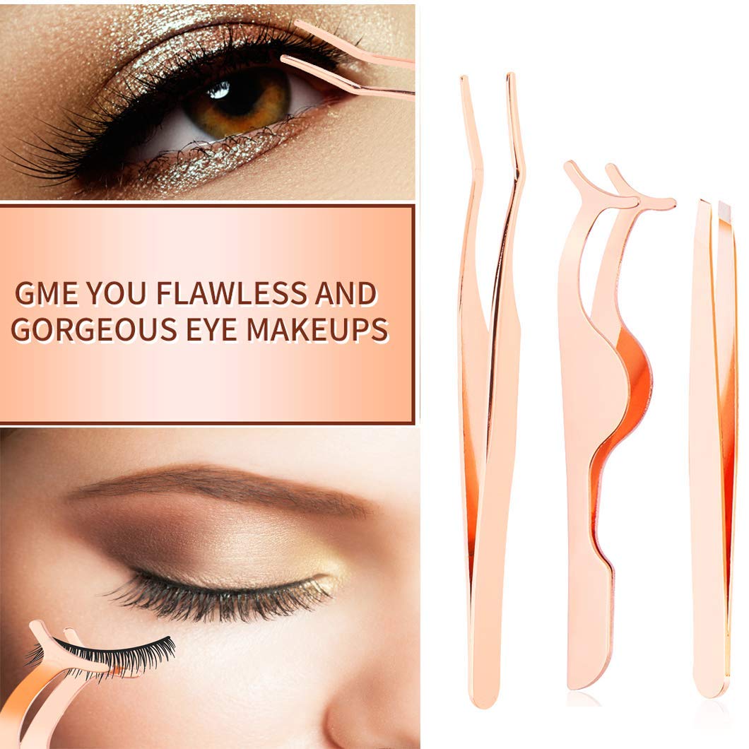 Arroyner 5 Pieces Eyelash Applicator Tool False Eyelashes Applicator Eyebrow Curler Eyebrow Scissors (Rose Golden) Beauty & Personal Care Arroyner