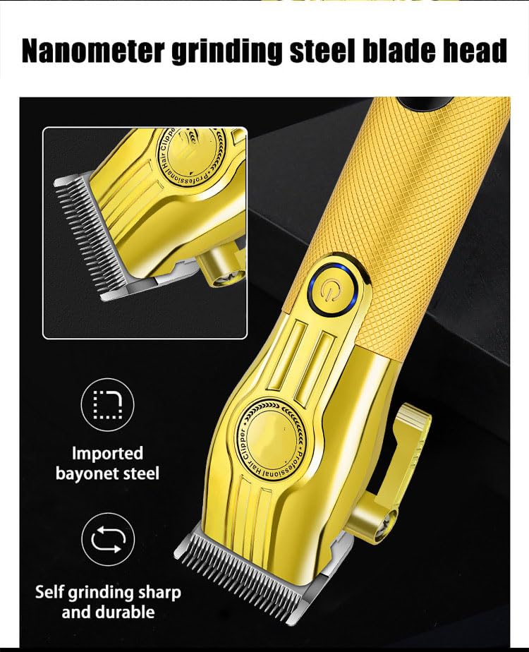 QDKVTNDJZ Hair Clippers for Men Professional, Electric Oil Head Haircutting Carving,Cordless Hair Hair Trimmer with 8 Guide Combs and LED Display Beauty and Personal Care QDKVTNDJZ