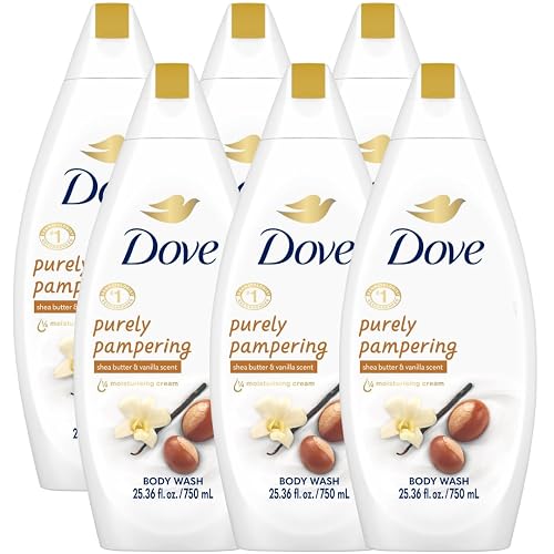 Dove Body Wash 6-Pack - Purely Pampering, Shea Butter & Warm Vanilla for Softer, Smoother Skin, 25.36 Fl Oz Ea Beauty & Personal Care Dove