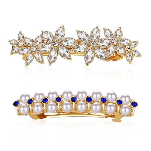 Flower Luxury Jewelry Design Pearl Hair Clips Hairpin Rhinestone Hair Barrette Clip,Women Girls Hair Accessories for Party Wedding Daily Diamond Clips Beauty & Personal Care Wingchold