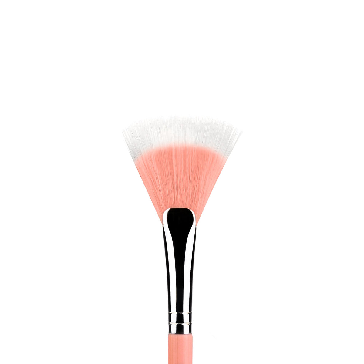 Bdellium Tools Professional Makeup Brush - Pink Bambu Series 925 Duet Fiber Fan - With Soft Synthetic Fibers, For Lightly Apply or Blend (Pink, 1pc)