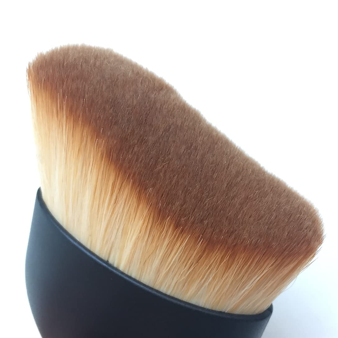 RN BEAUTY Foundation Powder Brush Kabuki Brush Liquid Cream Makeup Brushes Face Blender Brush S Shaped Multi-function Cosmetics Tools - Brown Beauty & Personal Care RN BEAUTY