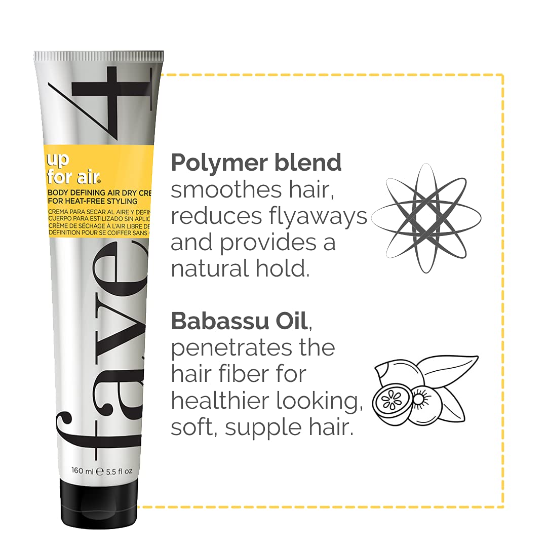 fave4 hair Up for Air Styling Cream, Air Dry Cream for Heat Free Styling & Smoothing, 5.5 fl oz Beauty & Personal Care fave4