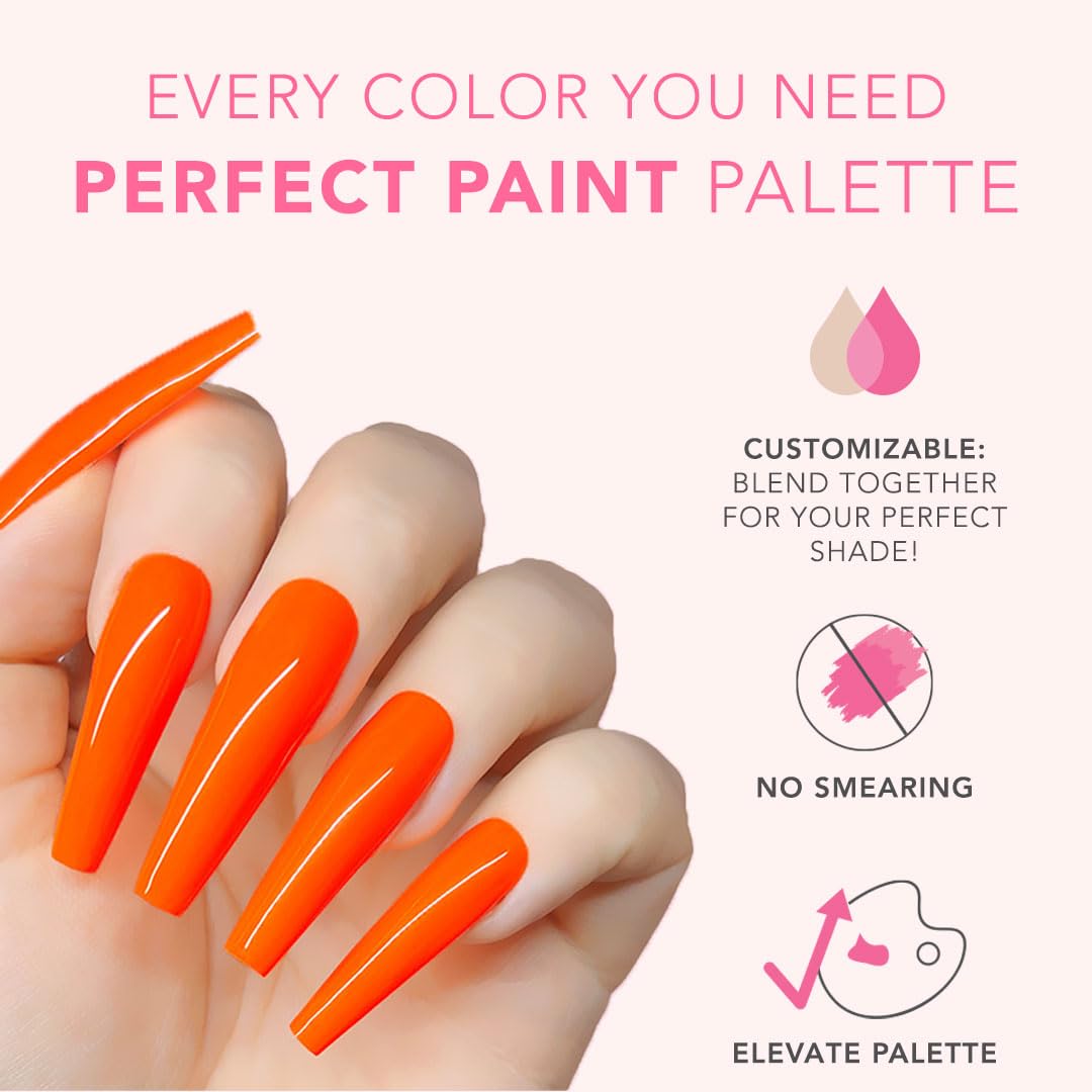 KIARA SKY Professional Nails Gel Art Pod - Ultra Pigmented Gel Art Paints (Hot Lava) Neon Orange