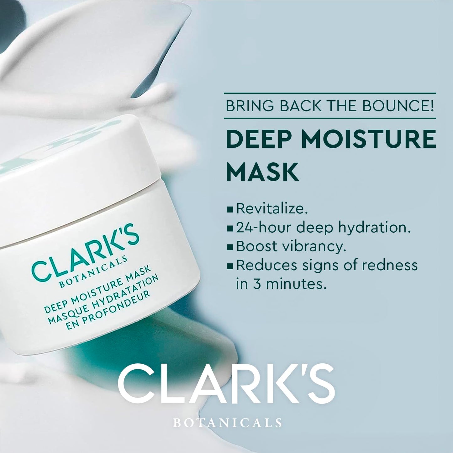 Clark's Botanicals Deep Moisture Mask, Target Dryness, Redness & Inflammation, Stimulate Collagen Production, All Skin Types, 2-in-1 Moisturizer Beauty & Personal Care Clark's Botanicals